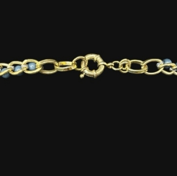 Gold plated cuban link chain with dangling graduated color jasper roundbeads - Picture 7 of 10